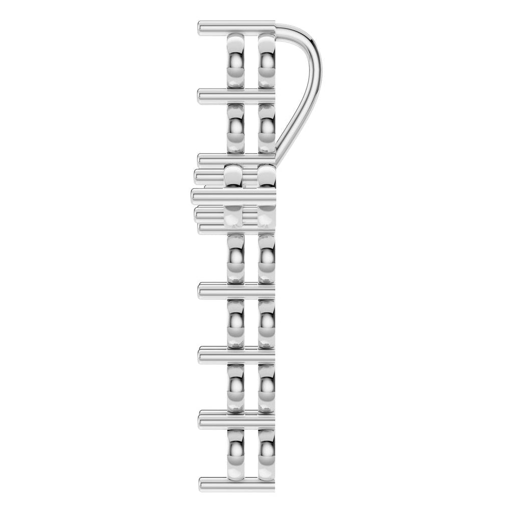 PE-9197 White Gold Pendant UNSET - Side View