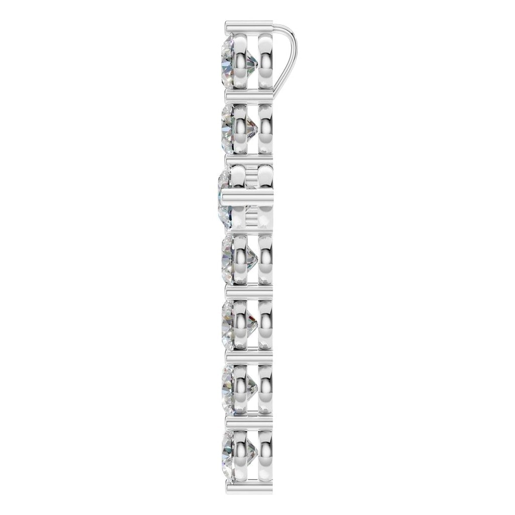 PE-9197 White Gold Pendant SET - Side View