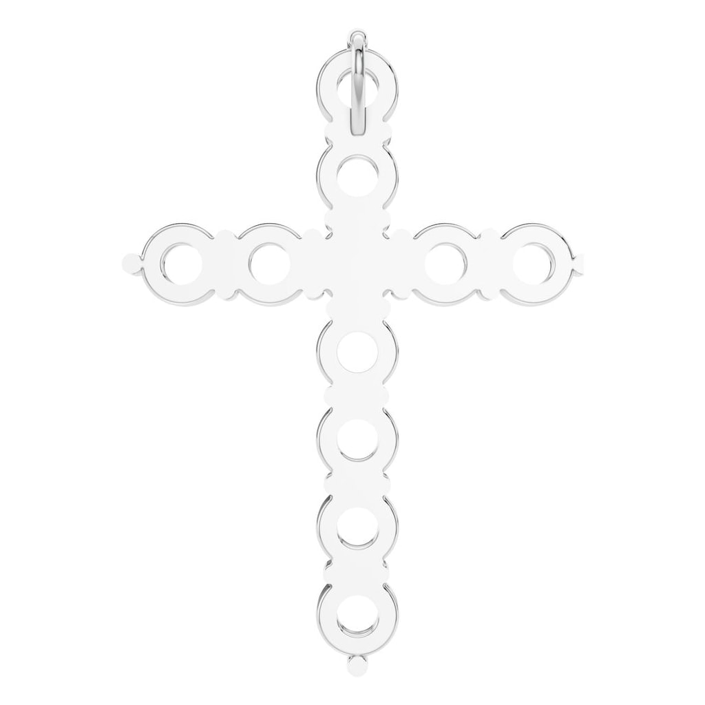 PE-9197 White Gold Pendant UNSET - BACK