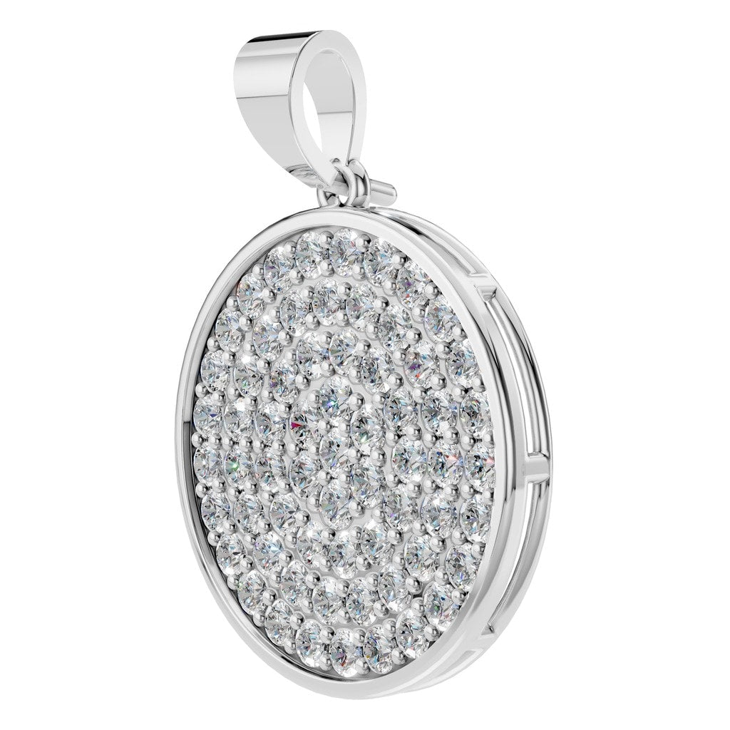 PE-9462 White Gold Pendant SET - ANGLE