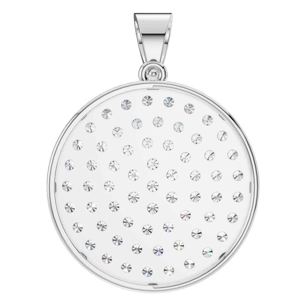 PE-9462 White Gold Pendant SET - BACK