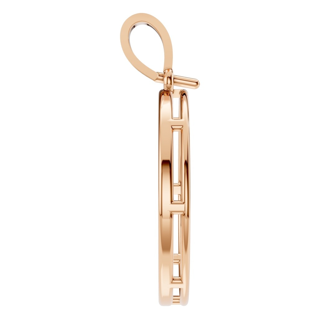 PE-9462 Rose Gold Pendant UNSET - Side View