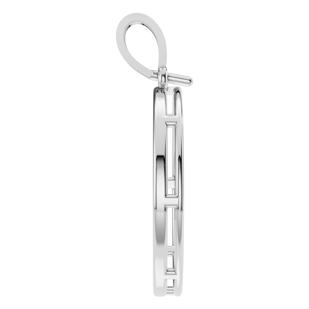 PE-9462 White Gold Pendant UNSET - Side View