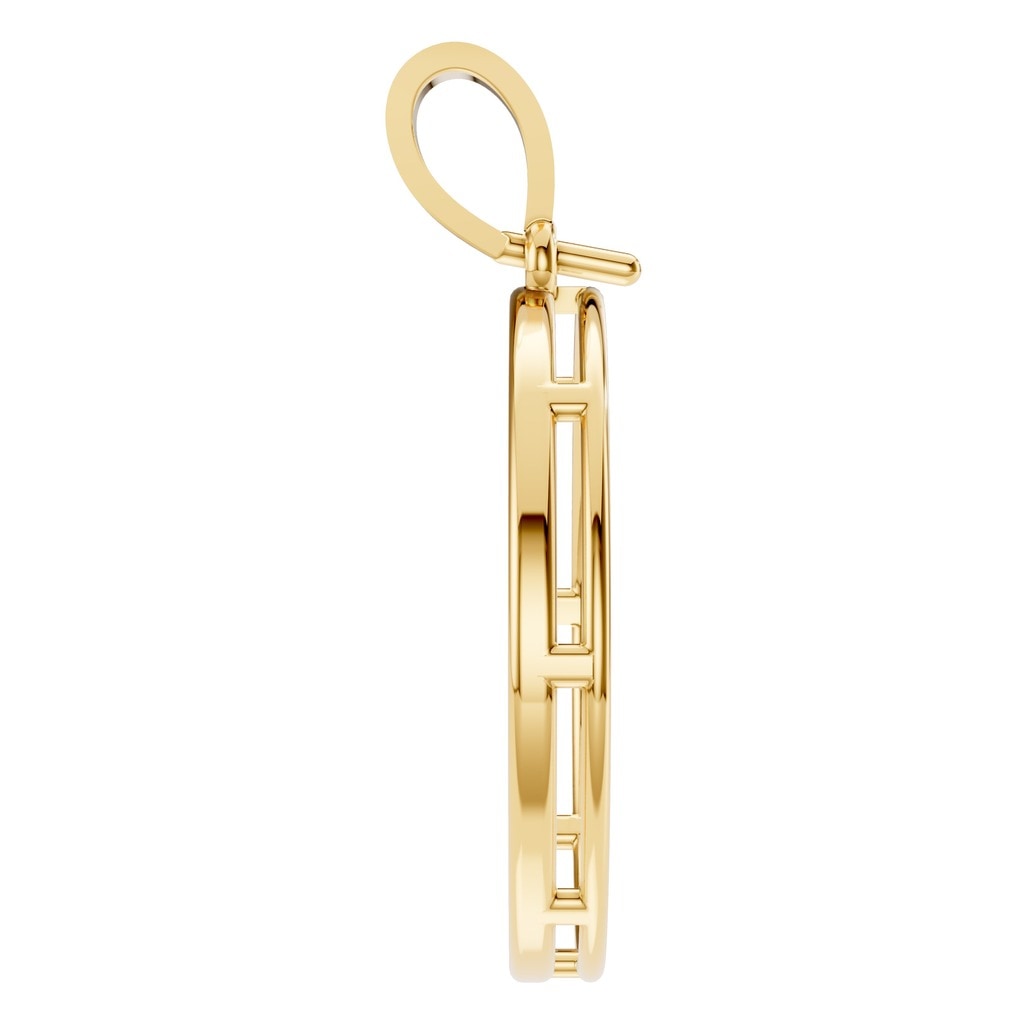 PE-9462 Yellow Gold Pendant UNSET - Side View