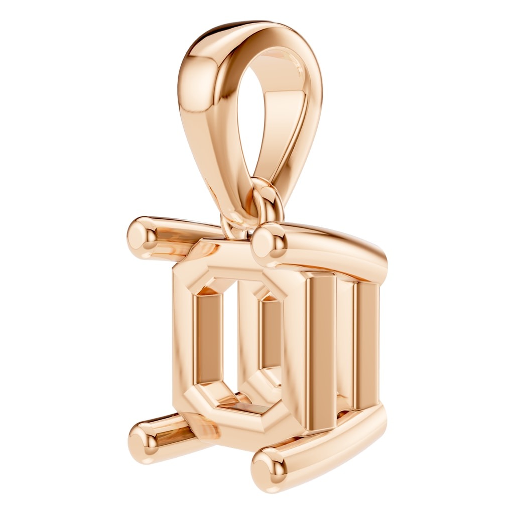 PE-9771 Rose Gold Pendant UNSET - Angle View