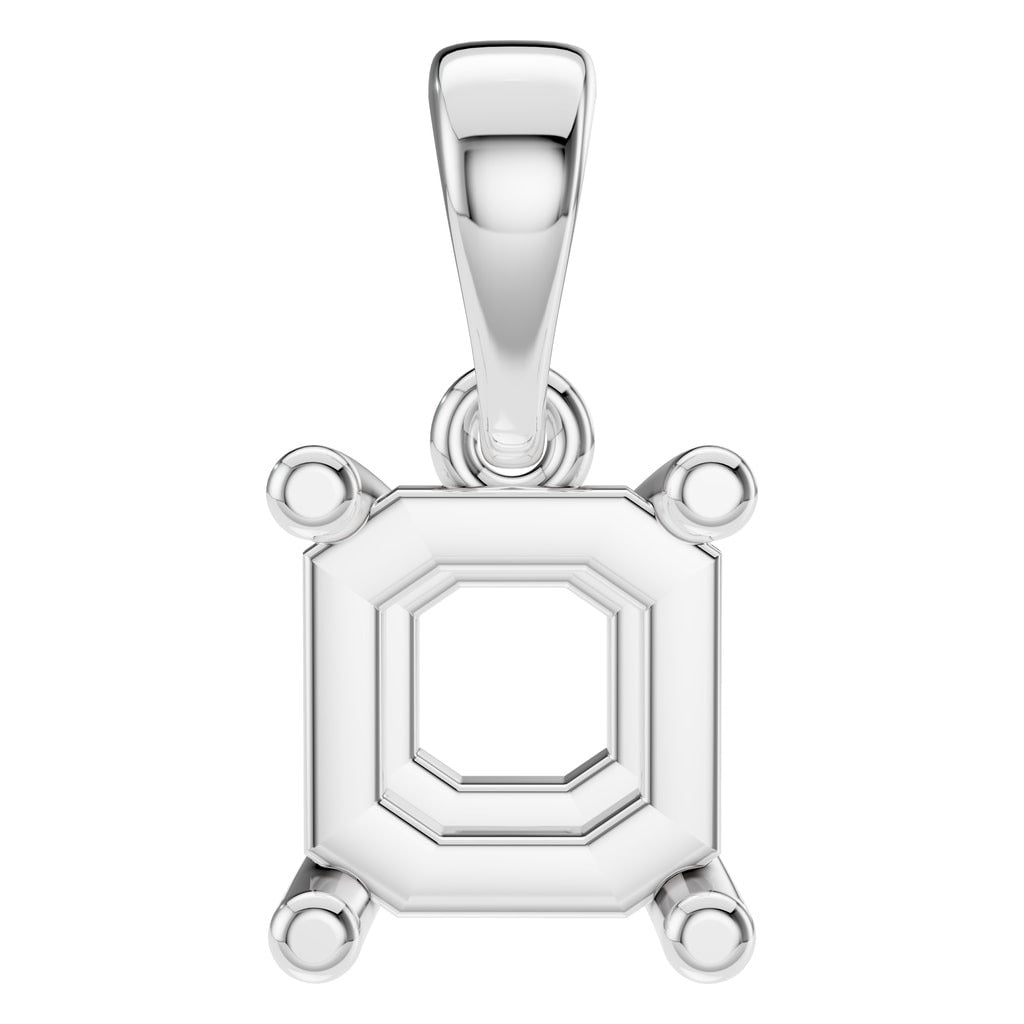 PE-9771 White Gold Pendant UNSET - Main View