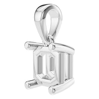 PE-9771 White Gold Pendant UNSET - Angle View