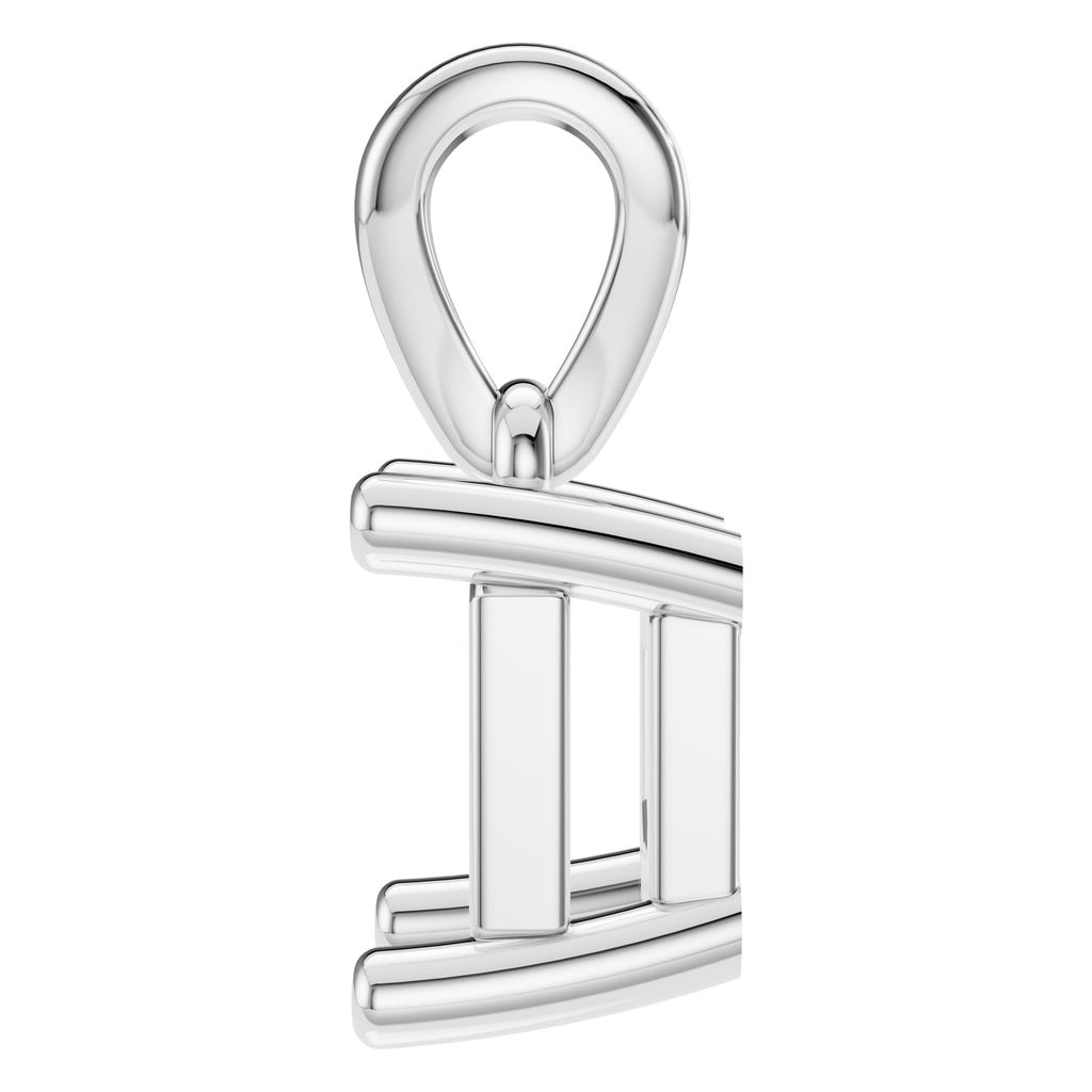 PE-9771 White Gold Pendant UNSET - Side View