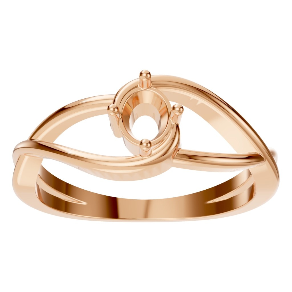 RI-0023 Rose Gold Ring UNSET - Front View