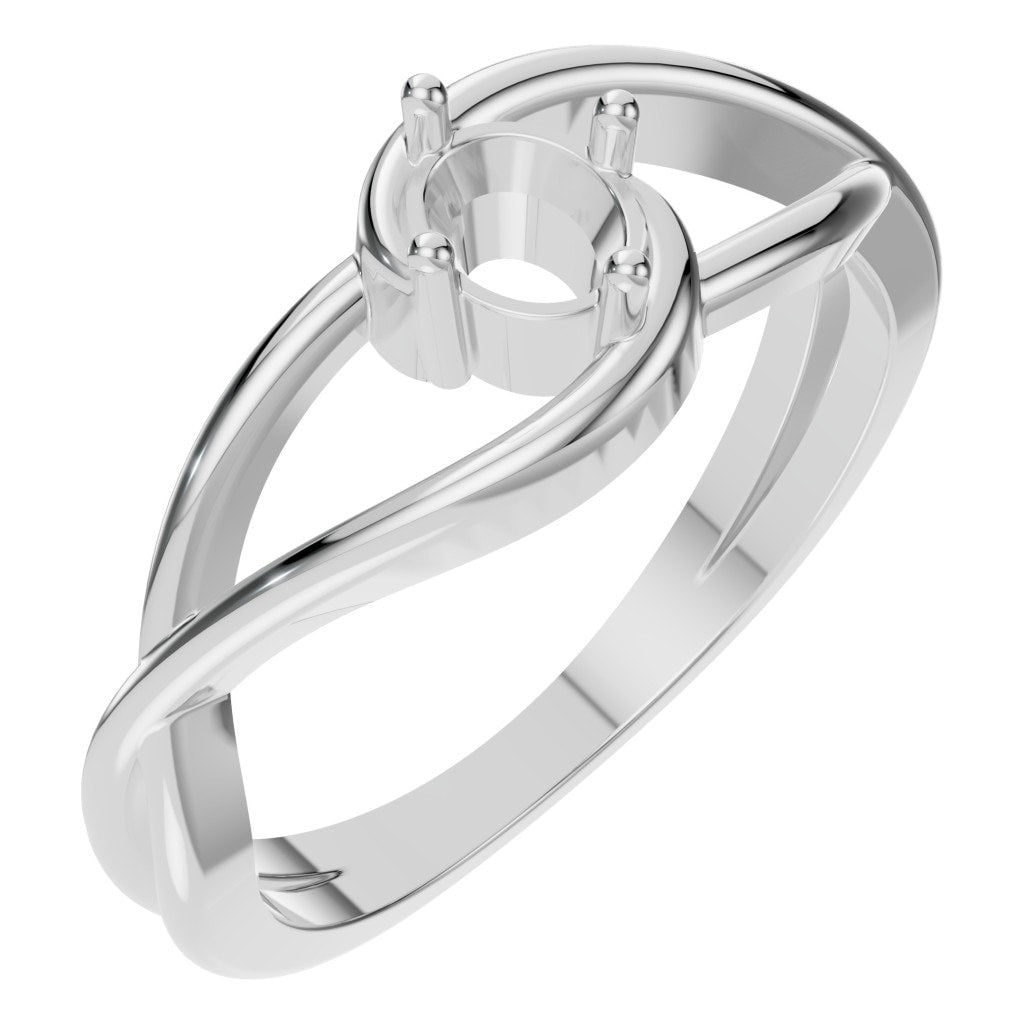 RI-0023 White Gold Ring UNSET - Main View