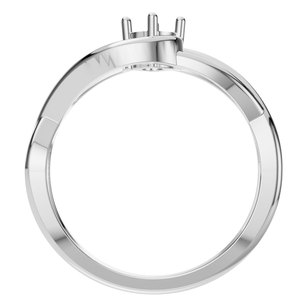 RI-0023 White Gold Ring UNSET - Top View