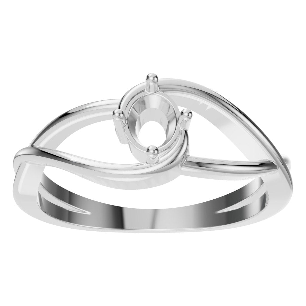 RI-0023 White Gold Ring UNSET - Front View