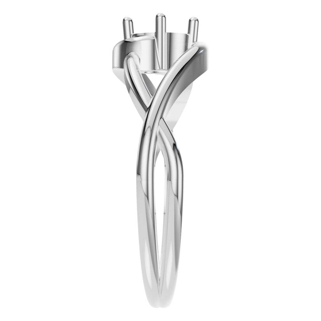 RI-0023 White Gold Ring UNSET - Side View