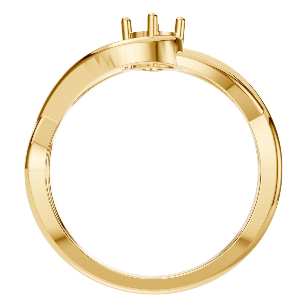 RI-0023 Yellow Gold Ring UNSET - Top View