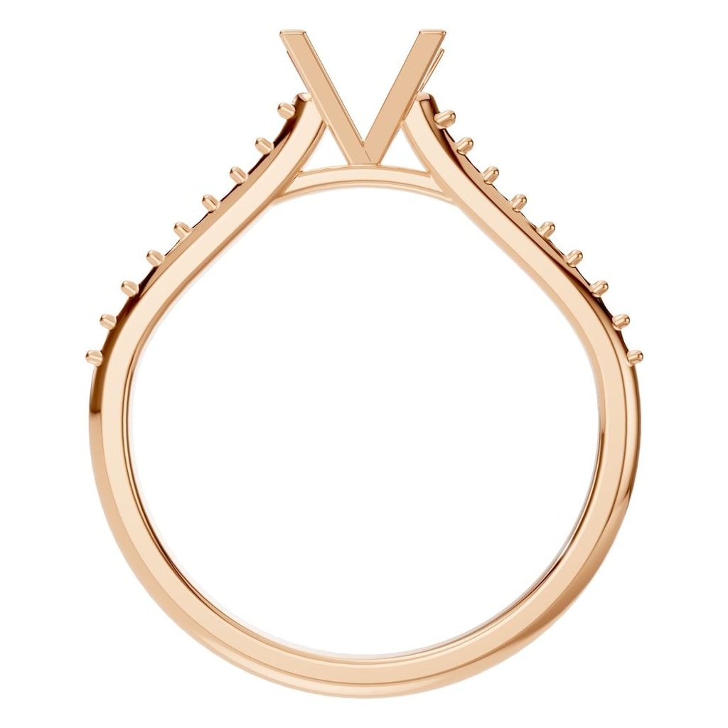 RI-0027 Rose Gold Ring UNSET - Top View