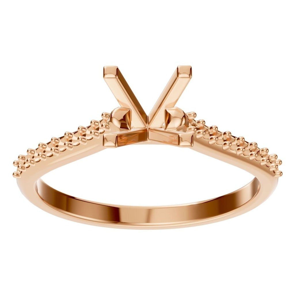 RI-0027 Rose Gold Ring UNSET - Front View