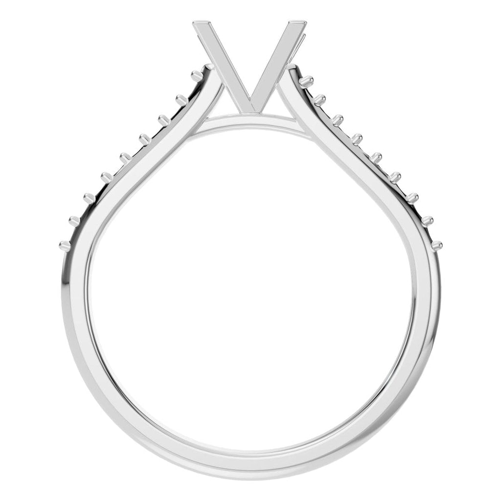 RI-0027 White Gold Ring UNSET - Top View