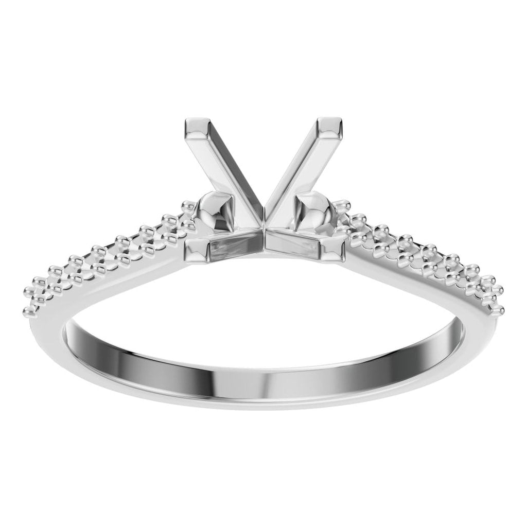 RI-0027 White Gold Ring UNSET - Front View