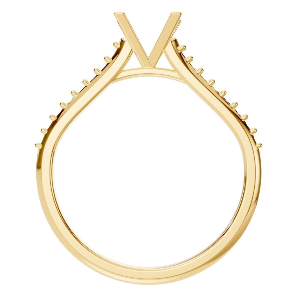 RI-0027 Yellow Gold Ring UNSET - Top View