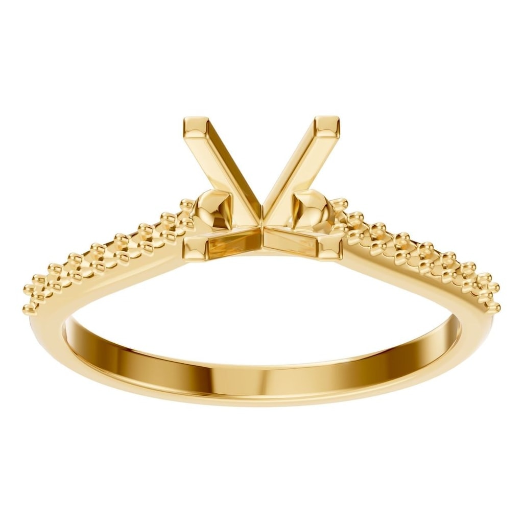RI-0027 Yellow Gold Ring UNSET - Front View