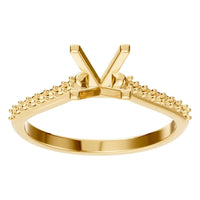 RI-0027 Yellow Gold Ring UNSET - Front View