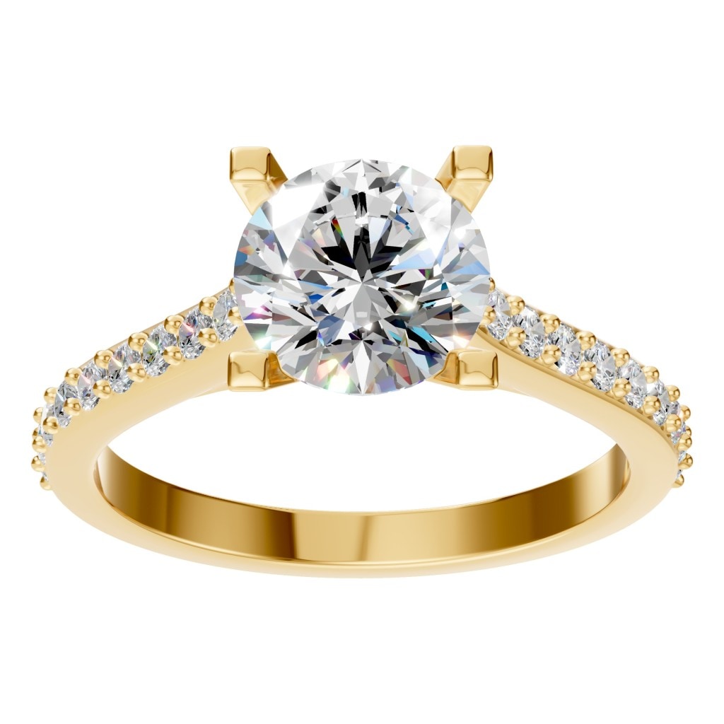 RI-0027 Yellow Gold Ring SET - Front View