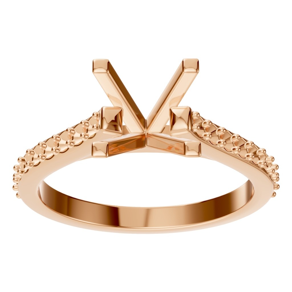 RI-0027 Rose Gold Ring UNSET - Front View
