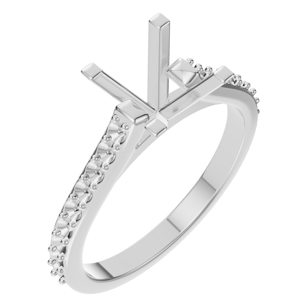 RI-0027 White Gold Ring UNSET - Main View