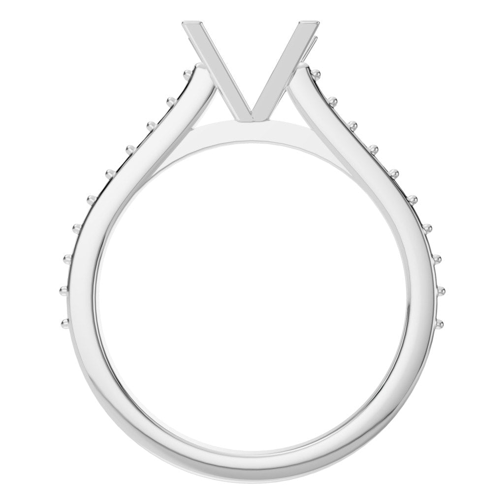 RI-0027 White Gold Ring UNSET - Top View