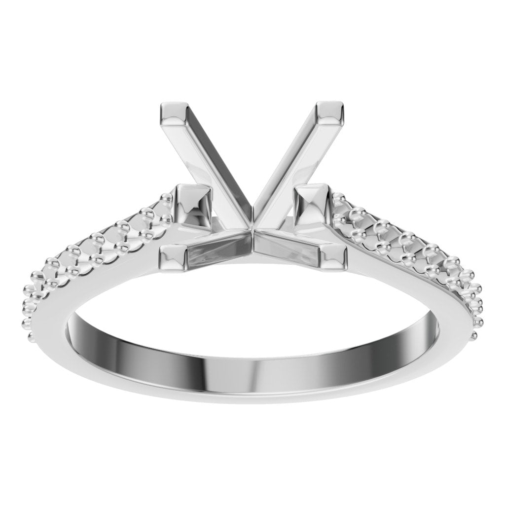 RI-0027 White Gold Ring UNSET - Front View