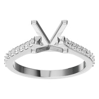 RI-0027 White Gold Ring UNSET - Front View