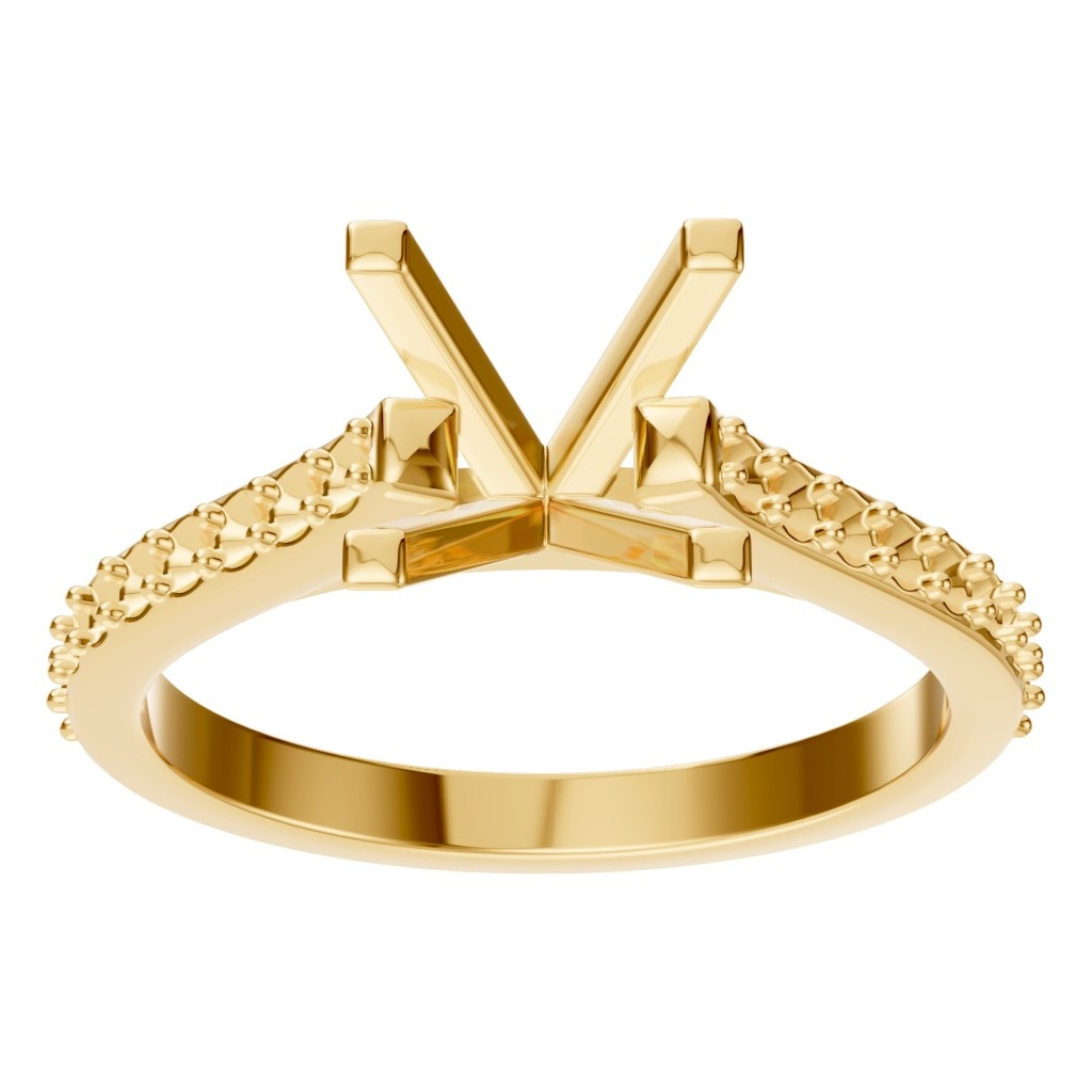 RI-0027 Yellow Gold Ring UNSET - Front View