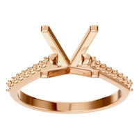 RI-0027 Rose Gold Ring UNSET - Front View
