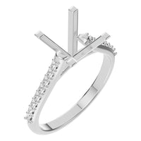 RI-0027 White Gold Ring UNSET - Main View