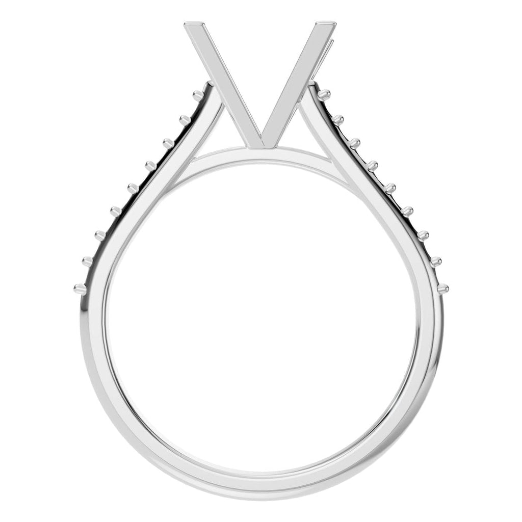 RI-0027 White Gold Ring UNSET - Top View