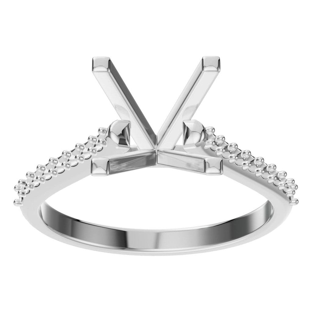 RI-0027 White Gold Ring UNSET - Front View