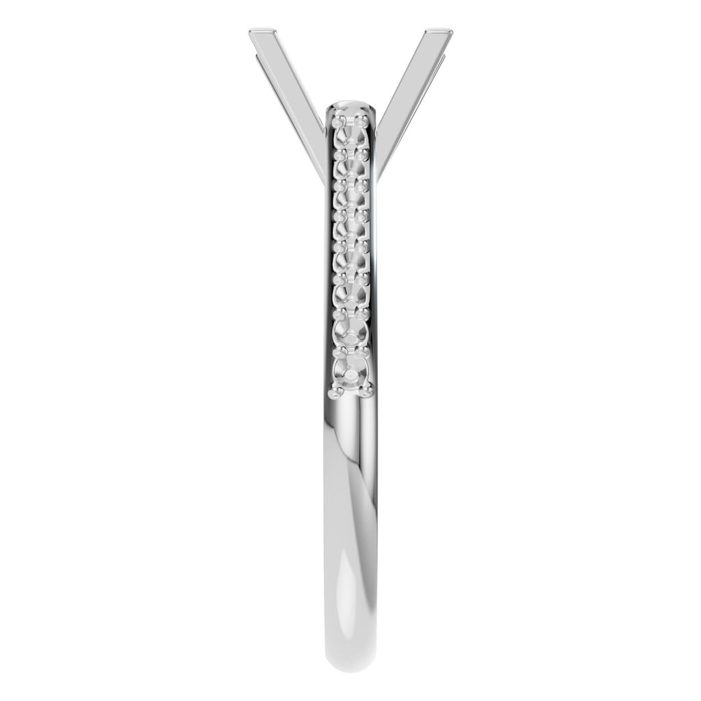 RI-0027 White Gold Ring UNSET - Side View