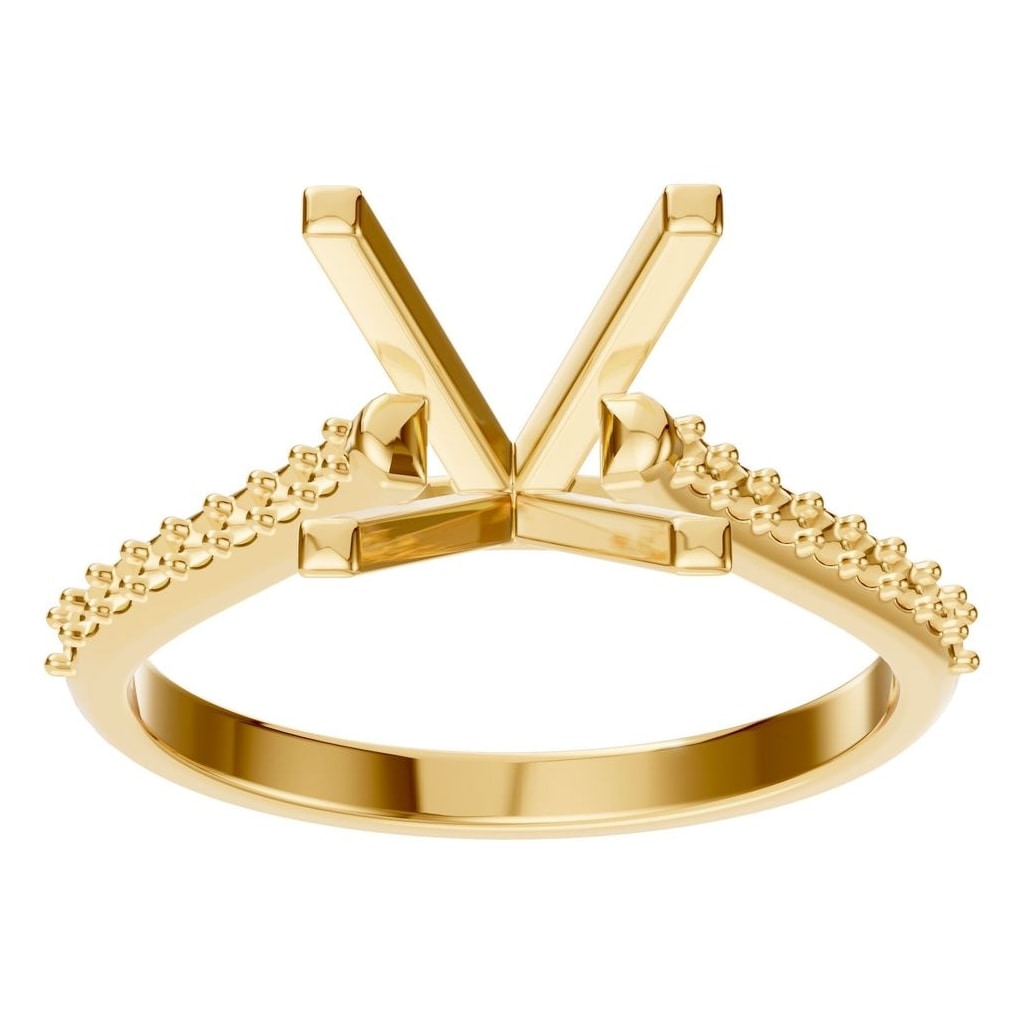 RI-0027 Yellow Gold Ring UNSET - Front View