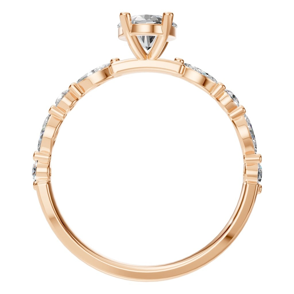 RI-0039 Rose Gold Ring SET - Top View