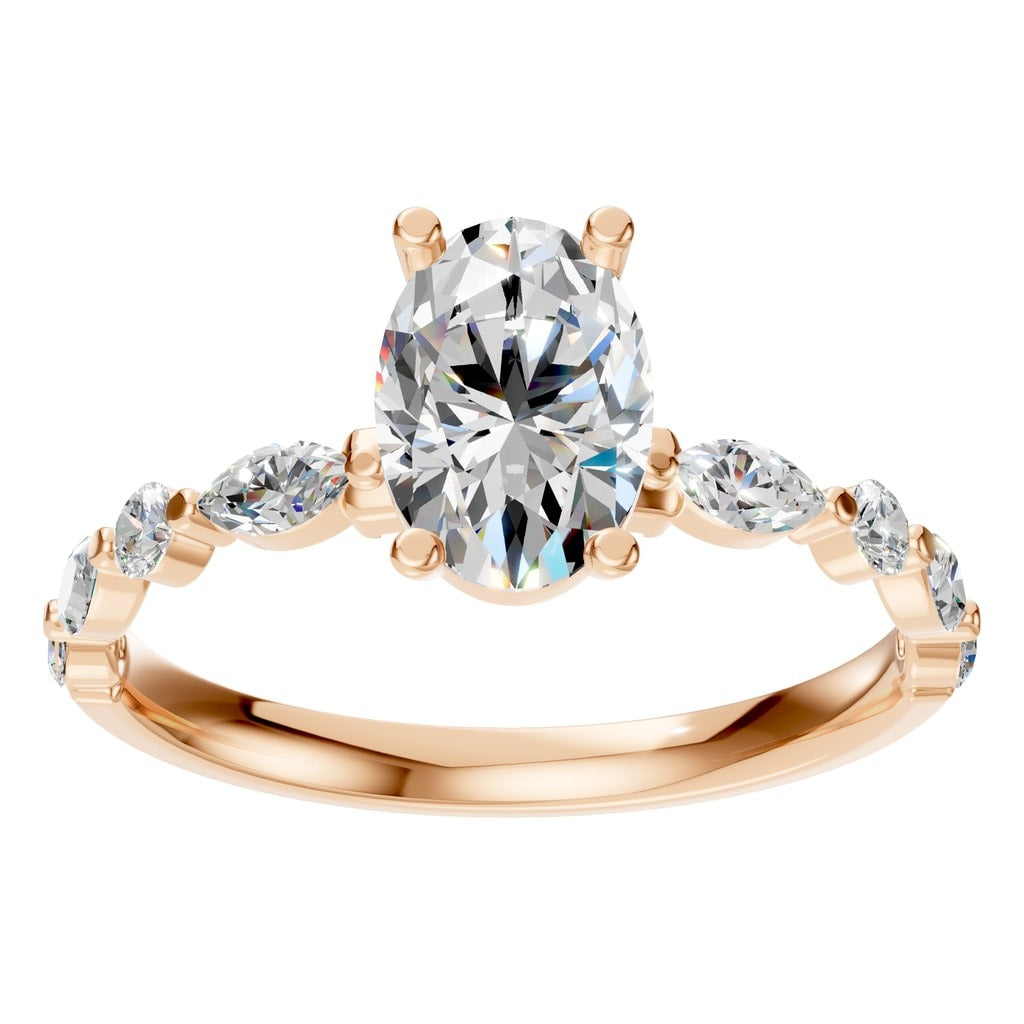 RI-0039 Rose Gold Ring SET - Front View