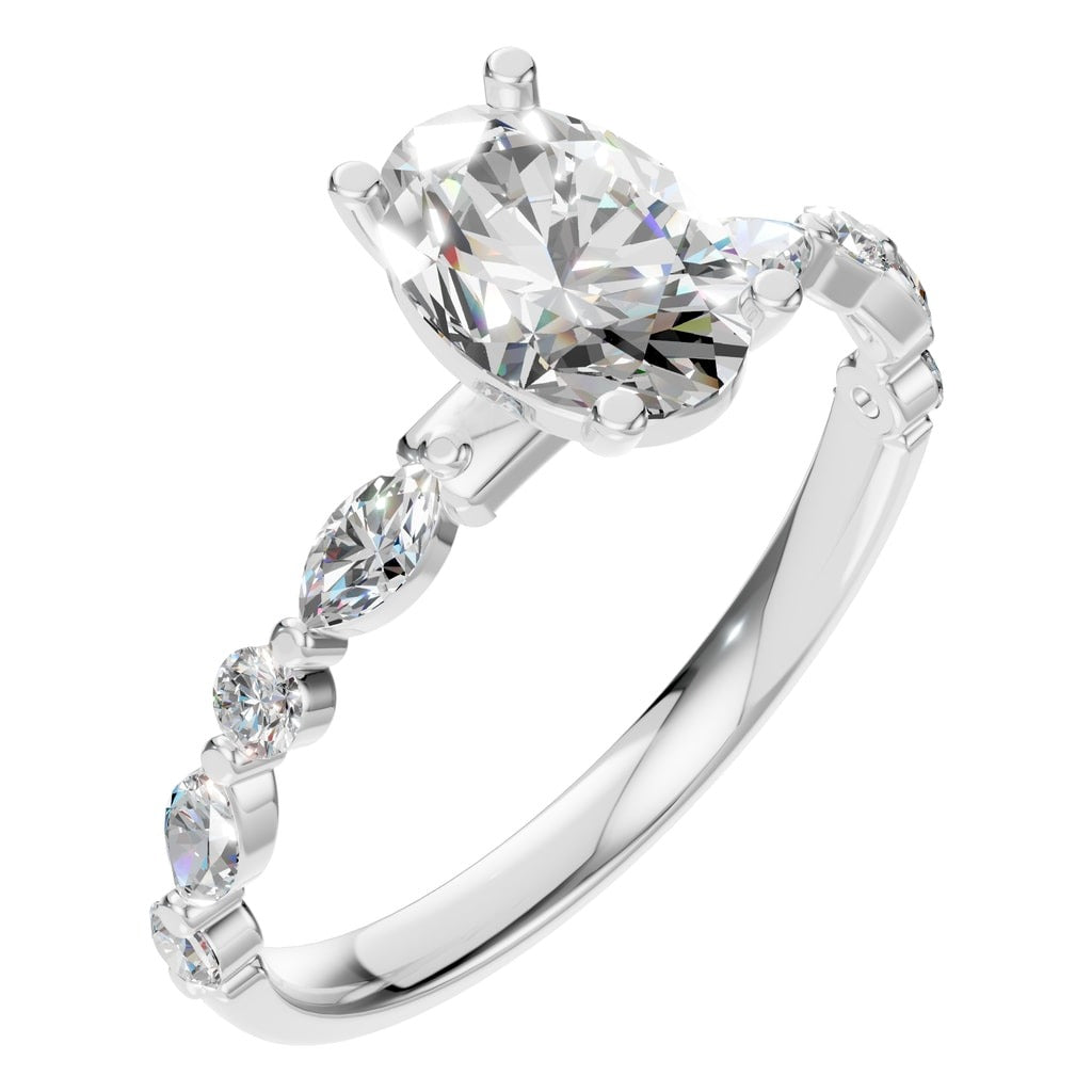 RI-0039 White Gold Ring SET - Main View