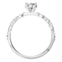 RI-0039 White Gold Ring SET - Top View