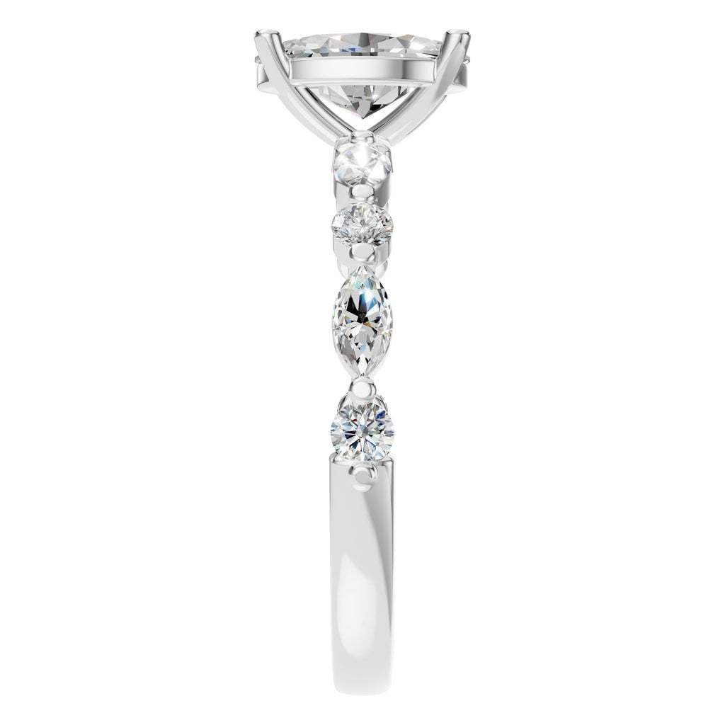 RI-0039 White Gold Ring SET - Side View