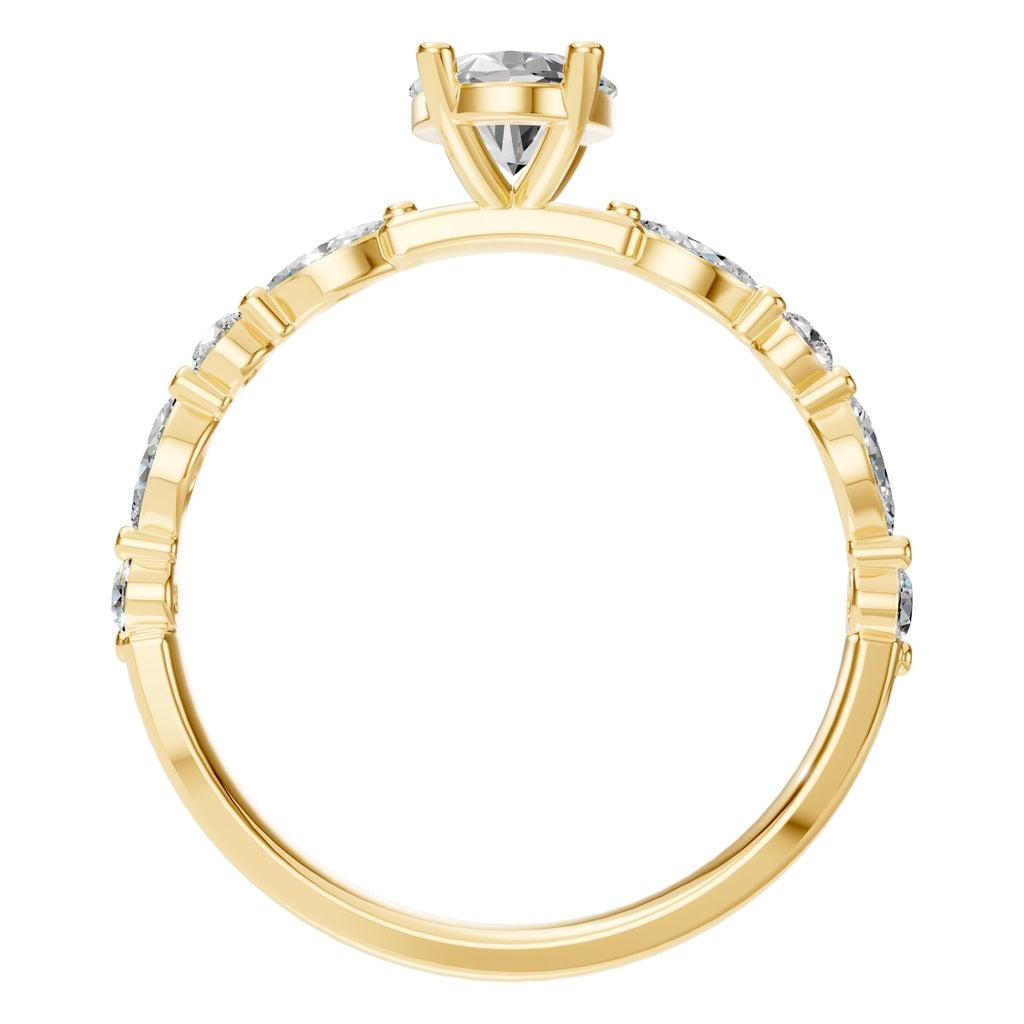 RI-0039 Yellow Gold Ring SET - Top View