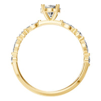 RI-0039 Yellow Gold Ring SET - Top View