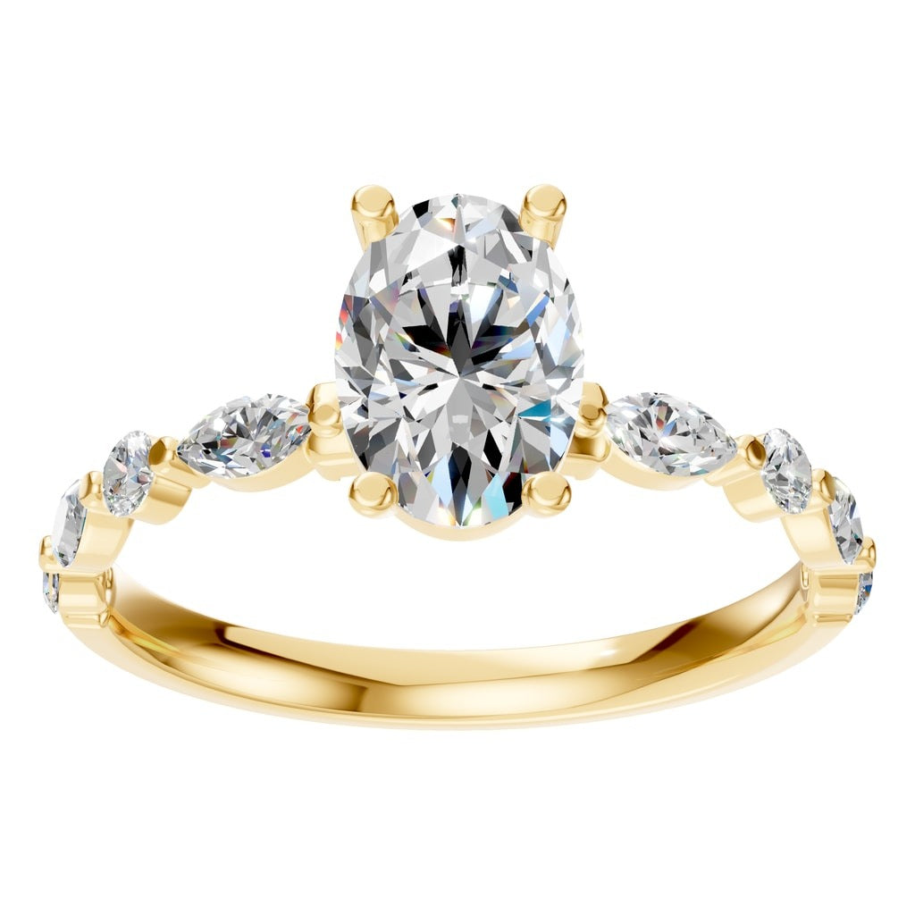 RI-0039 Yellow Gold Ring SET - Front View