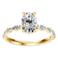 RI-0039 Yellow Gold Ring SET - Front View