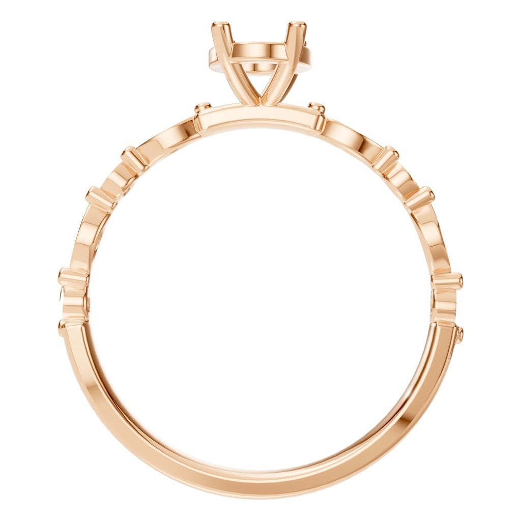 RI-0039 Rose Gold Ring UNSET - Top View