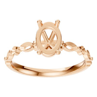 RI-0039 Rose Gold Ring UNSET - Front View