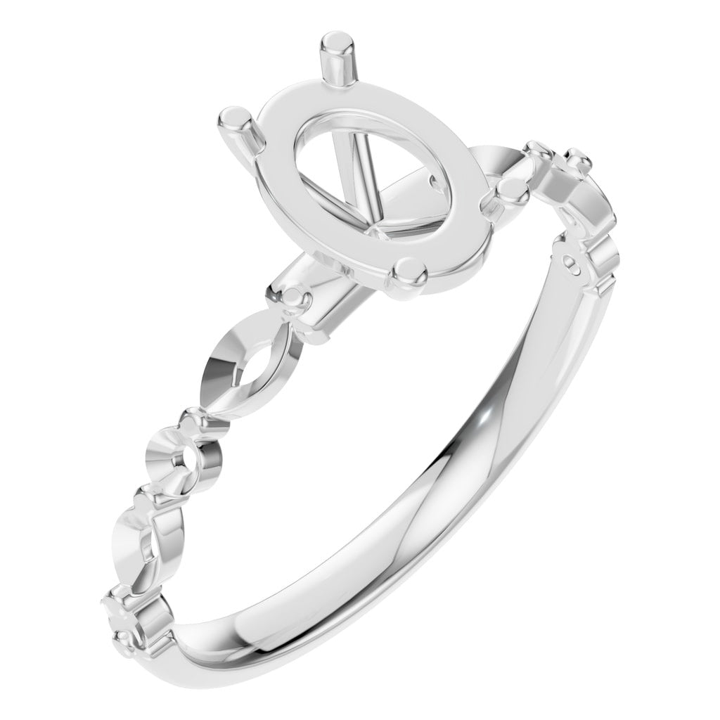 RI-0039 White Gold Ring UNSET - Main View